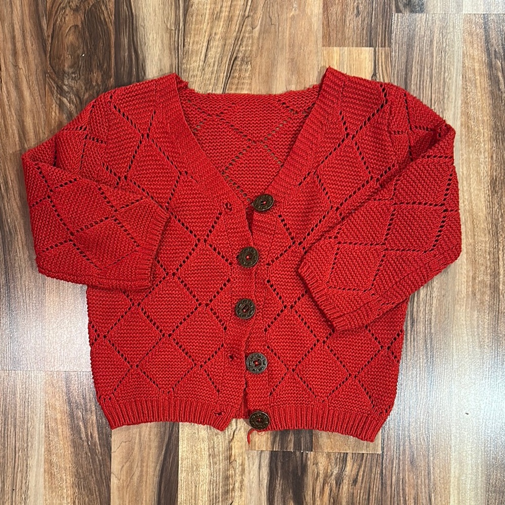 Vintage Red Knit Women's Sweater